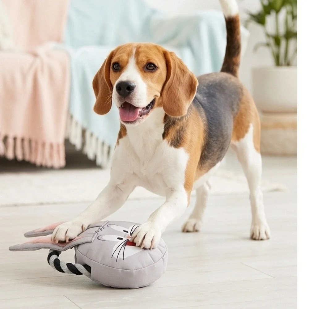 Looney Tunes Bugs Bunny Plush‎ Rope Dog Toy Grey WB Fetch for Pets NEW